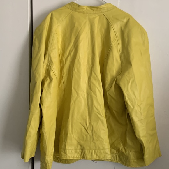 Jessica London Yellow Leather Jacket Size 34 NWT - Picture 8 of 8